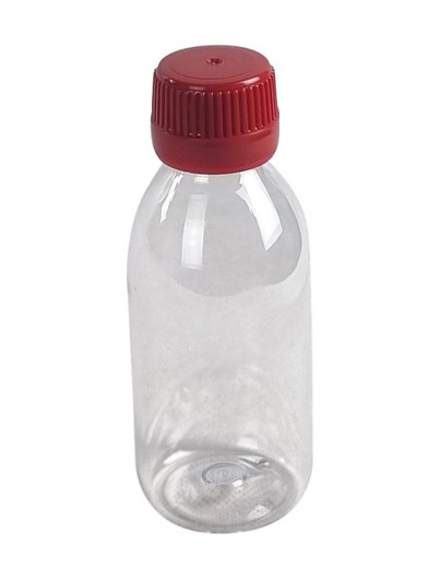 Botella Sirop 150ml Transparente con tapón precinto