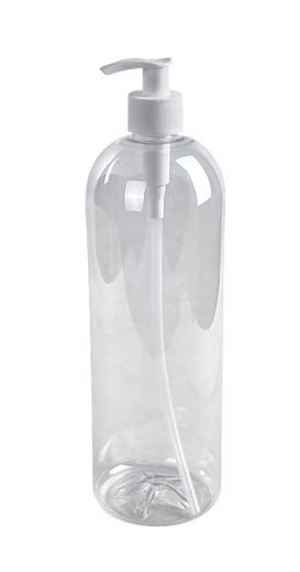 Botella Tall Boston 1L Transparente con dosificador