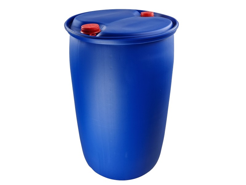 Bidon contenedor plástico grande 220 litros doble boca color azul para  alimentación — Konteni