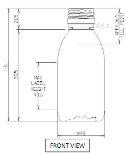 Botella Sirop 125ml con tapón precinto