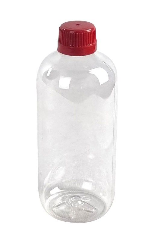 Botella Tall Boston 500ml Transparente con tapón Precinto Tapón Naranja precinto seguridad niños