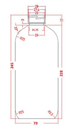 Botella Tall Boston 1L Transparente con pulverizador