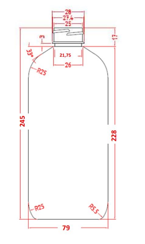 Botella Tall Boston 1L Transparente con pulverizador