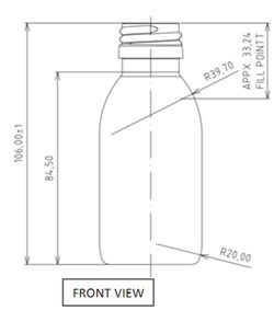 Botella Sirop 100ml con tapón precinto