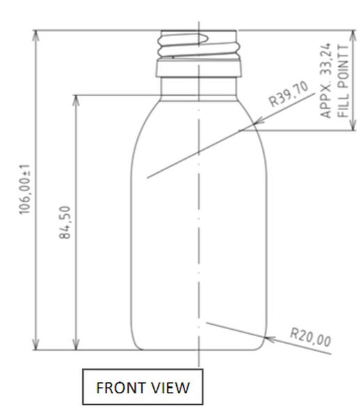 Botella Sirop 100ml con tapón precinto