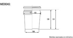 Cubo Cónico con tapa 1,1L