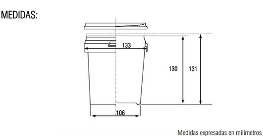 Cubo Cónico con tapa 1,1L