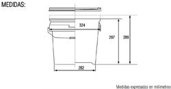 Cubo Cónico con tapa 16L