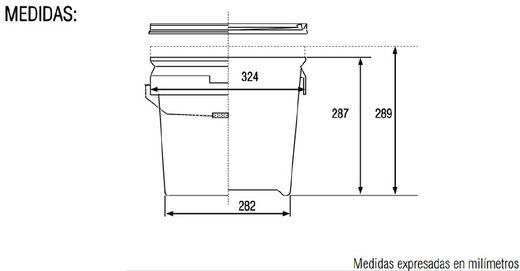 Cubo Cónico con tapa 16L