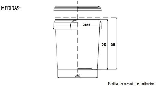 Cubo Cónico con tapa 20L