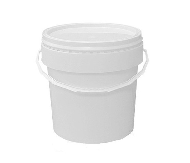 Cubo redondo con tapa color blanco 2,5 litros. Envase plástico para  alimentación o pinturas — Konteni