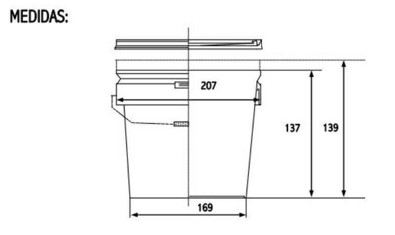 Cubo Cónico con tapa 2,5L