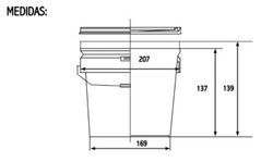 Cubo Cónico con tapa 2,5L