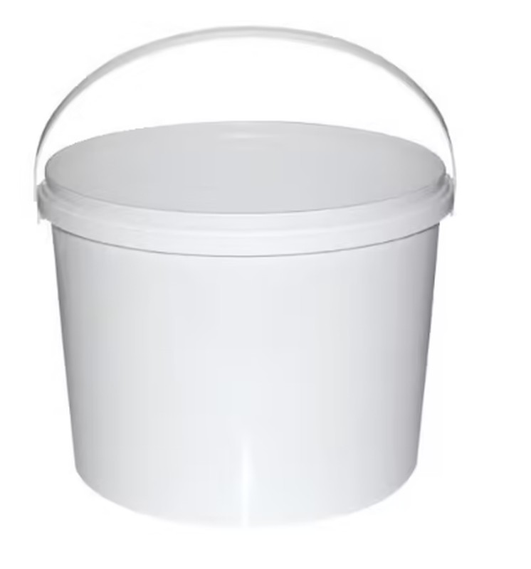 Cubo redondo con tapa color blanco 2,5 litros. Envase plástico