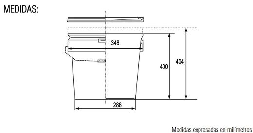 Cubo Cónico con tapa 25L