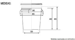 Cubo Cónico con tapa 32L