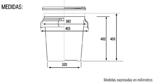 Cubo Cónico con tapa 32L
