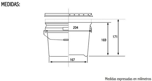 Cubo Cónico con tapa 3,8L