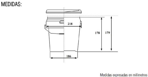 Cubo Cónico con tapa 4,4L