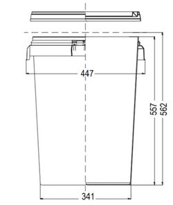Cubo Cónico con tapa 55L