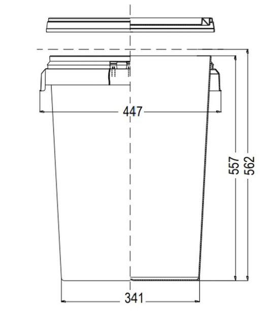 Cubo Cónico con tapa 55L