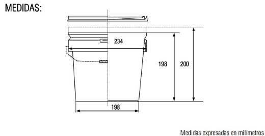 Cubo Cónico con tapa 5,8L