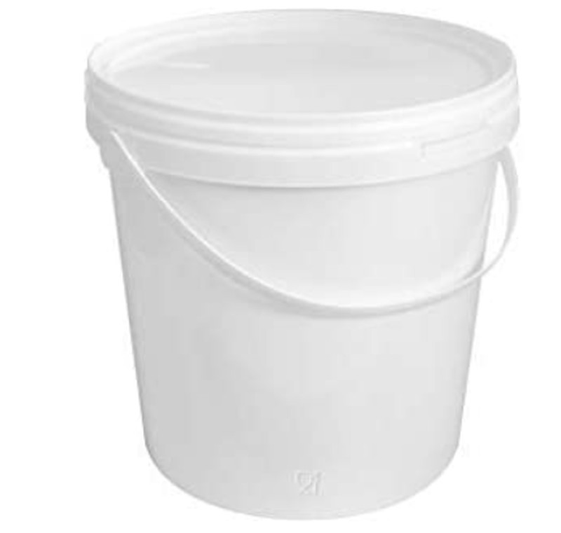 Cubo redondo con tapa color blanco 2,5 litros. Envase plástico para  alimentación o pinturas — Konteni