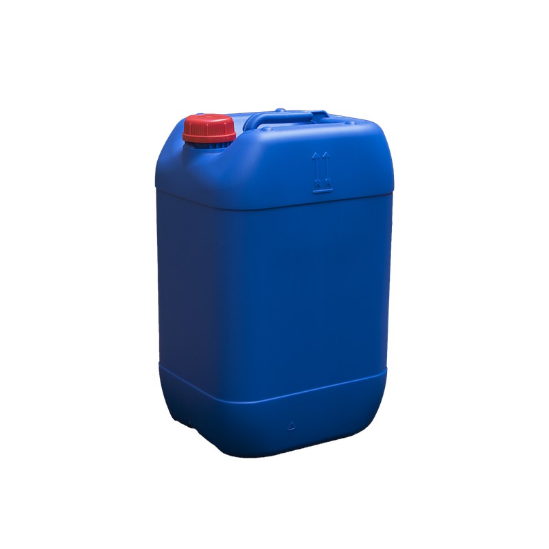 Garrafa de plástico polietileno (PE), 25 litros, con asa y tapa roscada,  azul, homologada, apilable